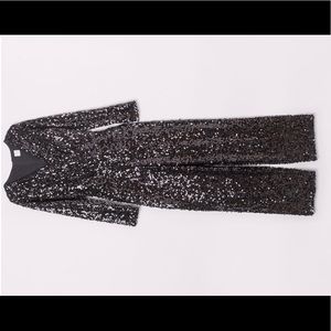 H&M Black Sequin Long sleeve Jumpsuit